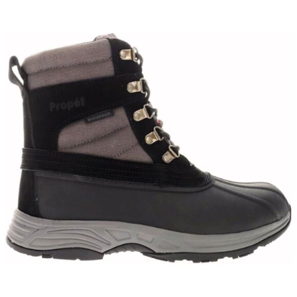 Propét Men's Cortland Durable Waterproof Snow Boot Size 11.5 M Black/Grey - Picture 2 of 5